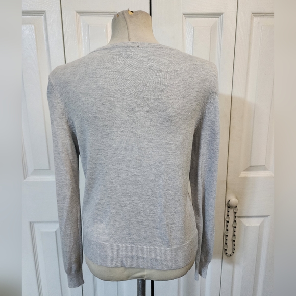 H&M Gray Button Down Long Sleeve Sequin Pockets Cardigan - Picture 2 of 8